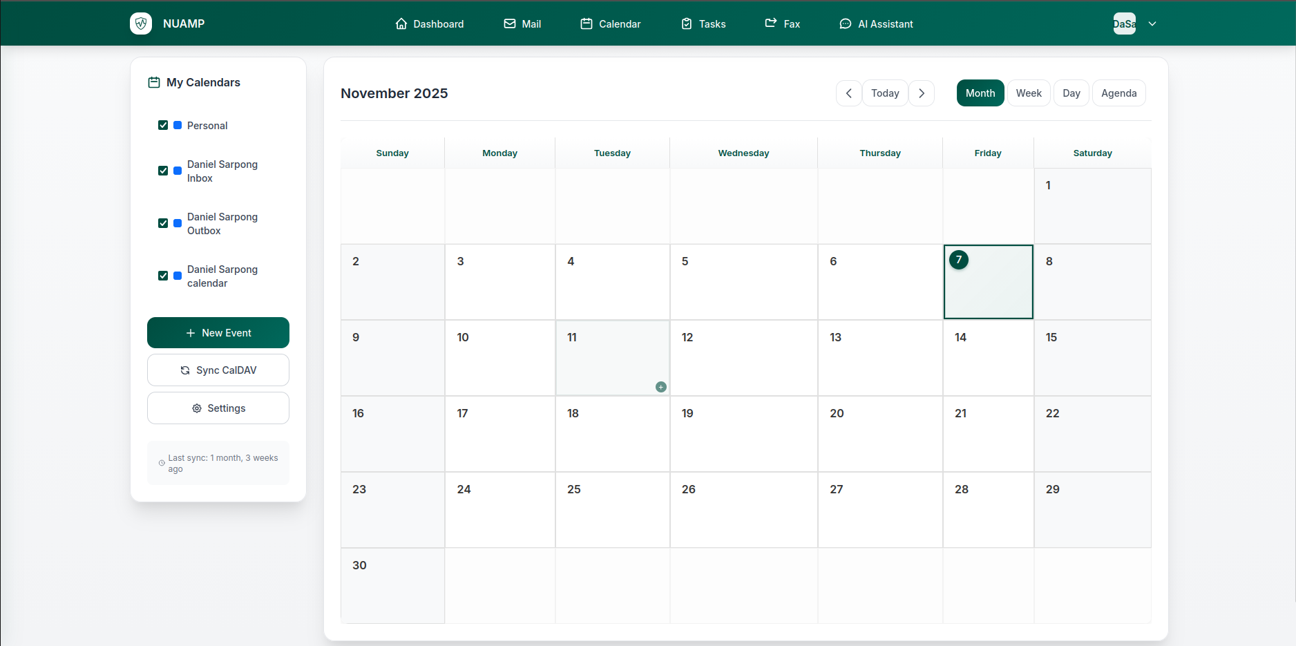 NUAMP calendar