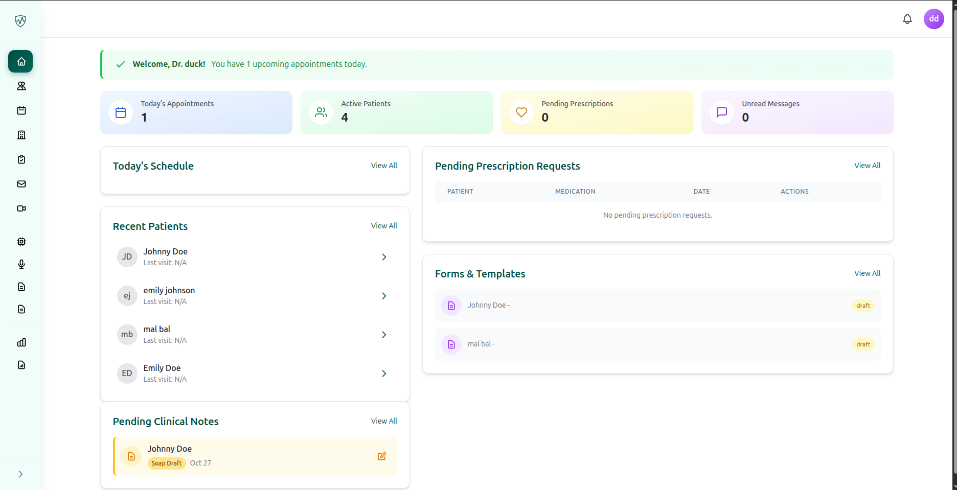 NUCP clinical dashboard preview